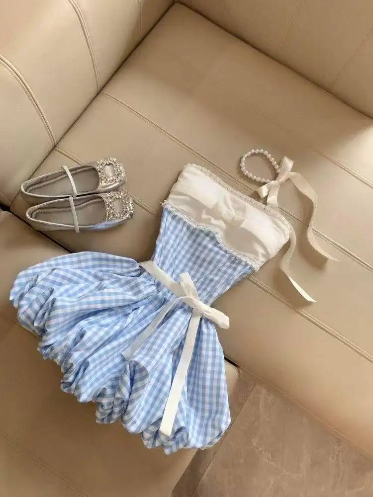 French Princess Ruffle Mini Dress