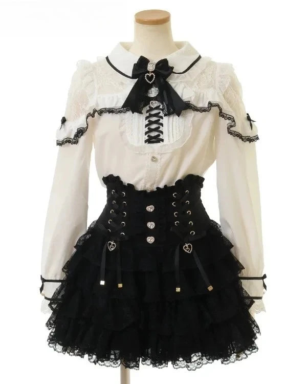 Sweetheart Bow Lace Blouse