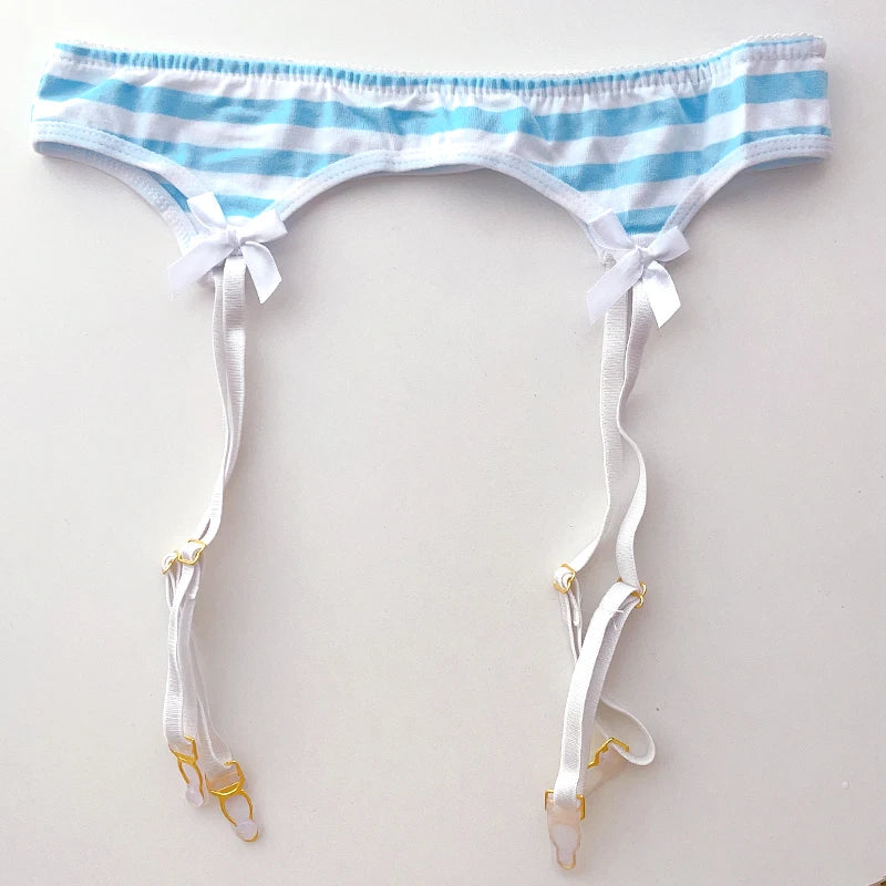 Striped Halter Micro Bikini Set