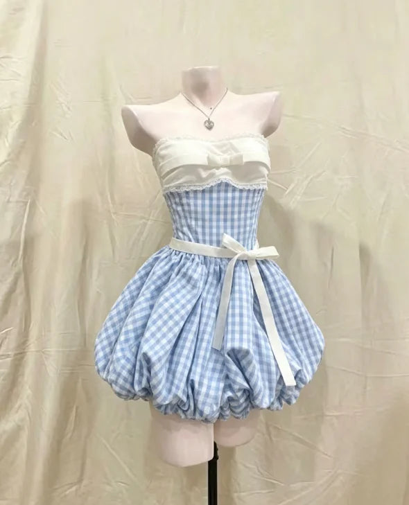 French Princess Ruffle Mini Dress