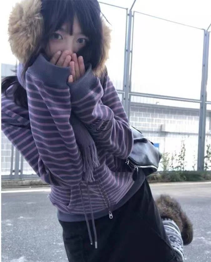 Harajuku Gothic Zip-Up Hooded Jacket