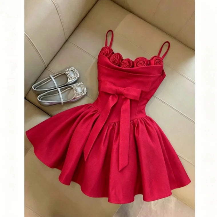 French Princess Ruffle Mini Dress