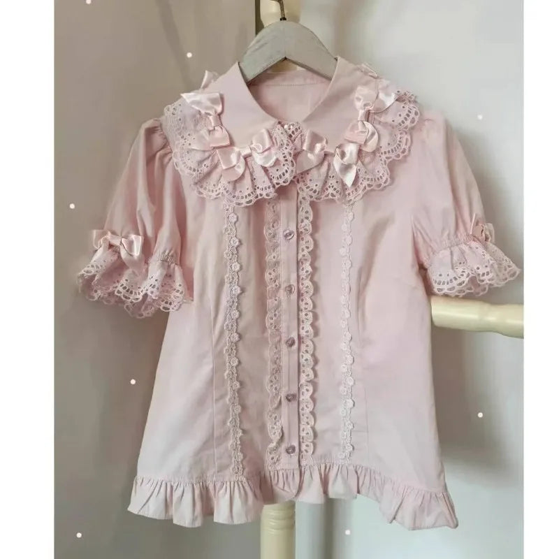 Japanese Lolita Lace Bow Blouse